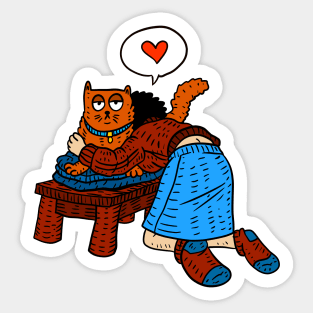 cat hug Sticker